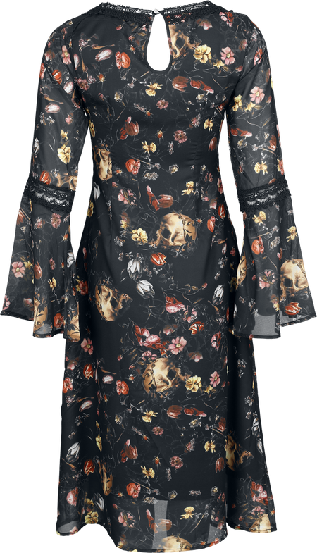 Robe mi-longue Gothic de Jawbreaker - Garden Of Skull Midi Chiffon Dress - XS à 4XL - pour Femme - multicolore - Jawbreaker - View 2