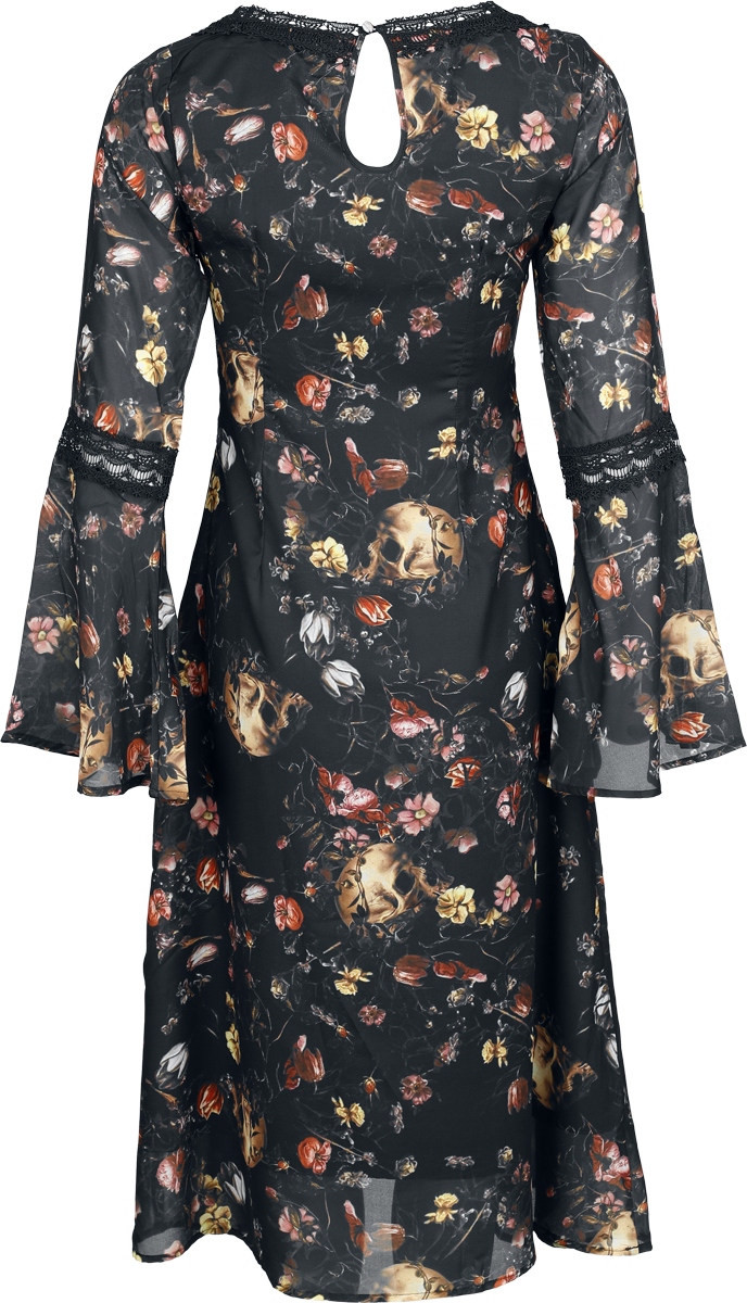 Robe mi-longue Gothic de Jawbreaker - Garden Of Skull Midi Chiffon Dress - XS à 4XL - pour Femme - multicolore - Jawbreaker - View 2