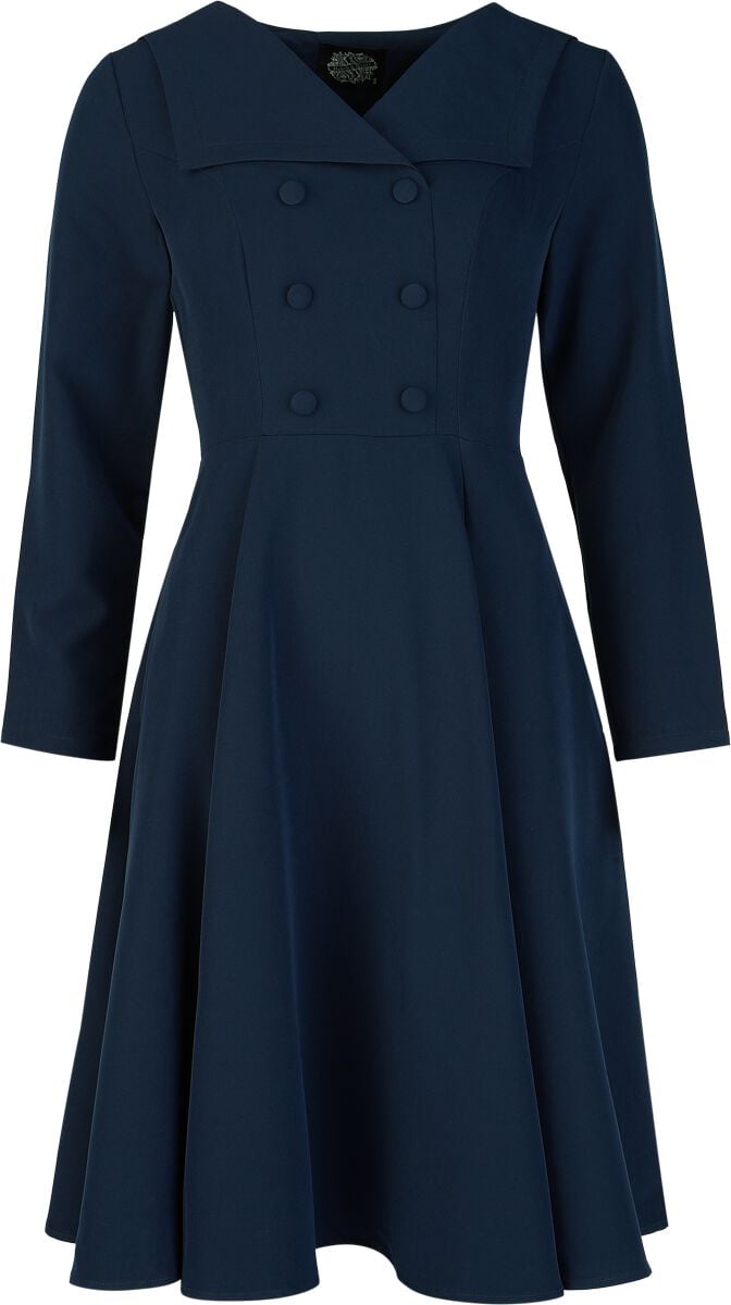 Robe mi-longue Rockabilly de H&R London - Maria Swing Dress - XS à S - pour Femme - bleu - H&R London