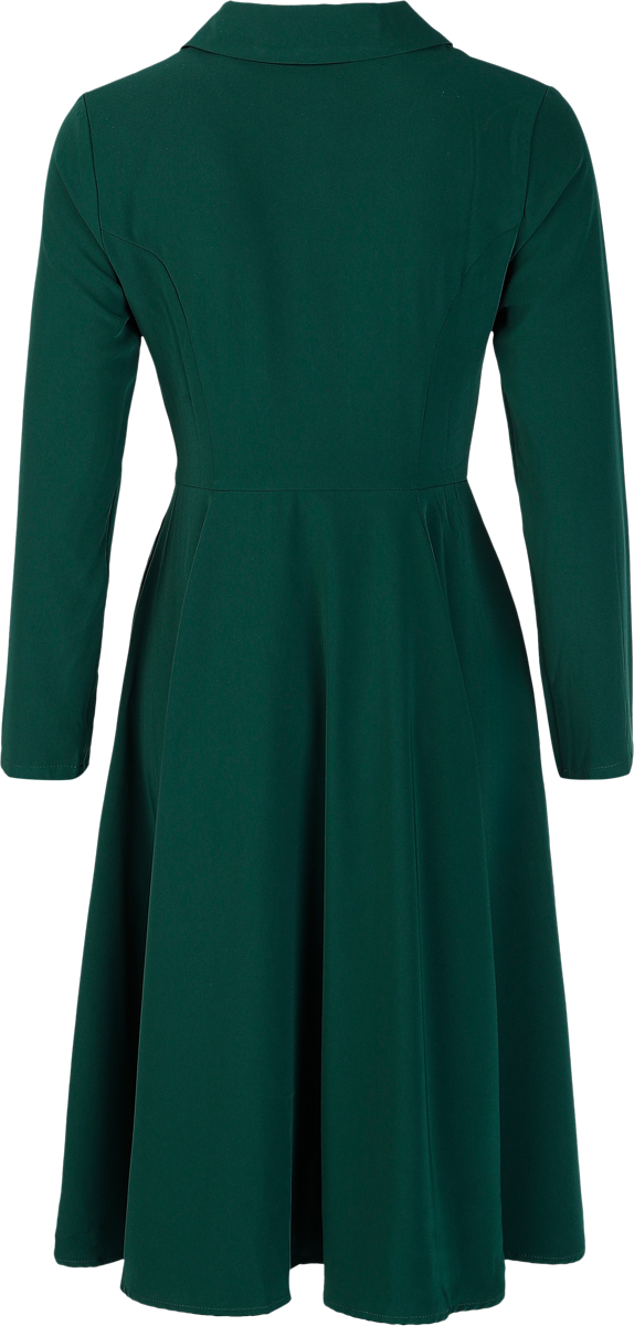 Robe mi-longue Rockabilly de H&R London - Maria Swing Dress - XS à S - pour Femme - vert - H&R London - View 2
