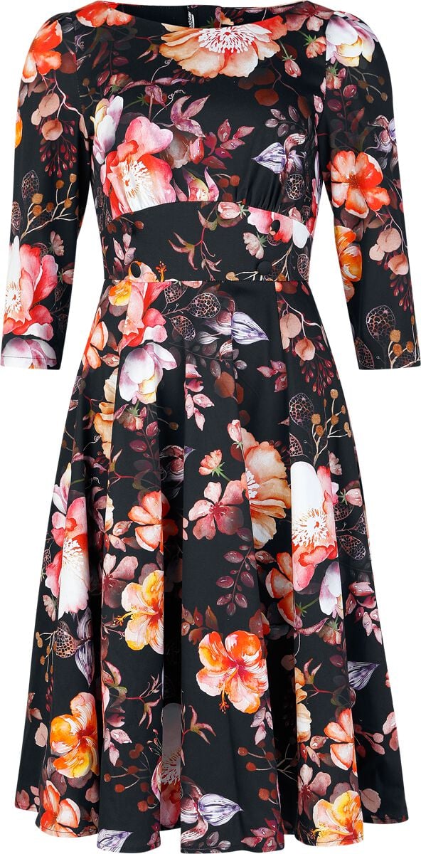 Robe mi-longue Rockabilly de H&R London - Chloe Swing Dress - XS à M - pour Femme - multicolore - H&R London
