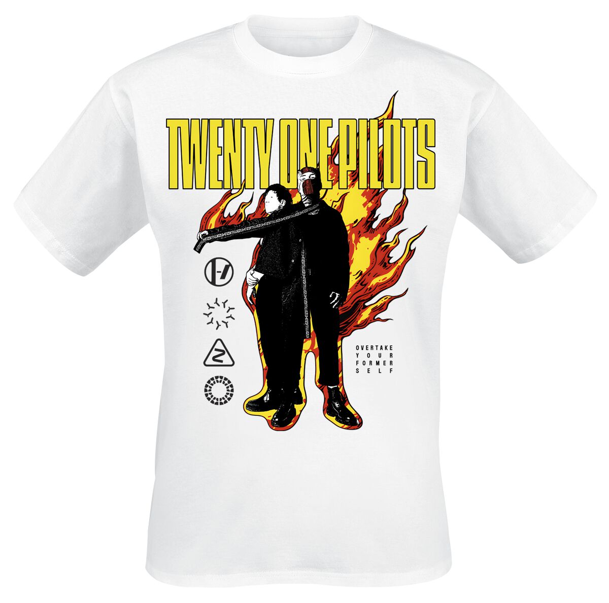 T-Shirt Manches courtes  de twenty one pilots - On Fire - S à XXL - pour Homme - blanc - twenty one pilots