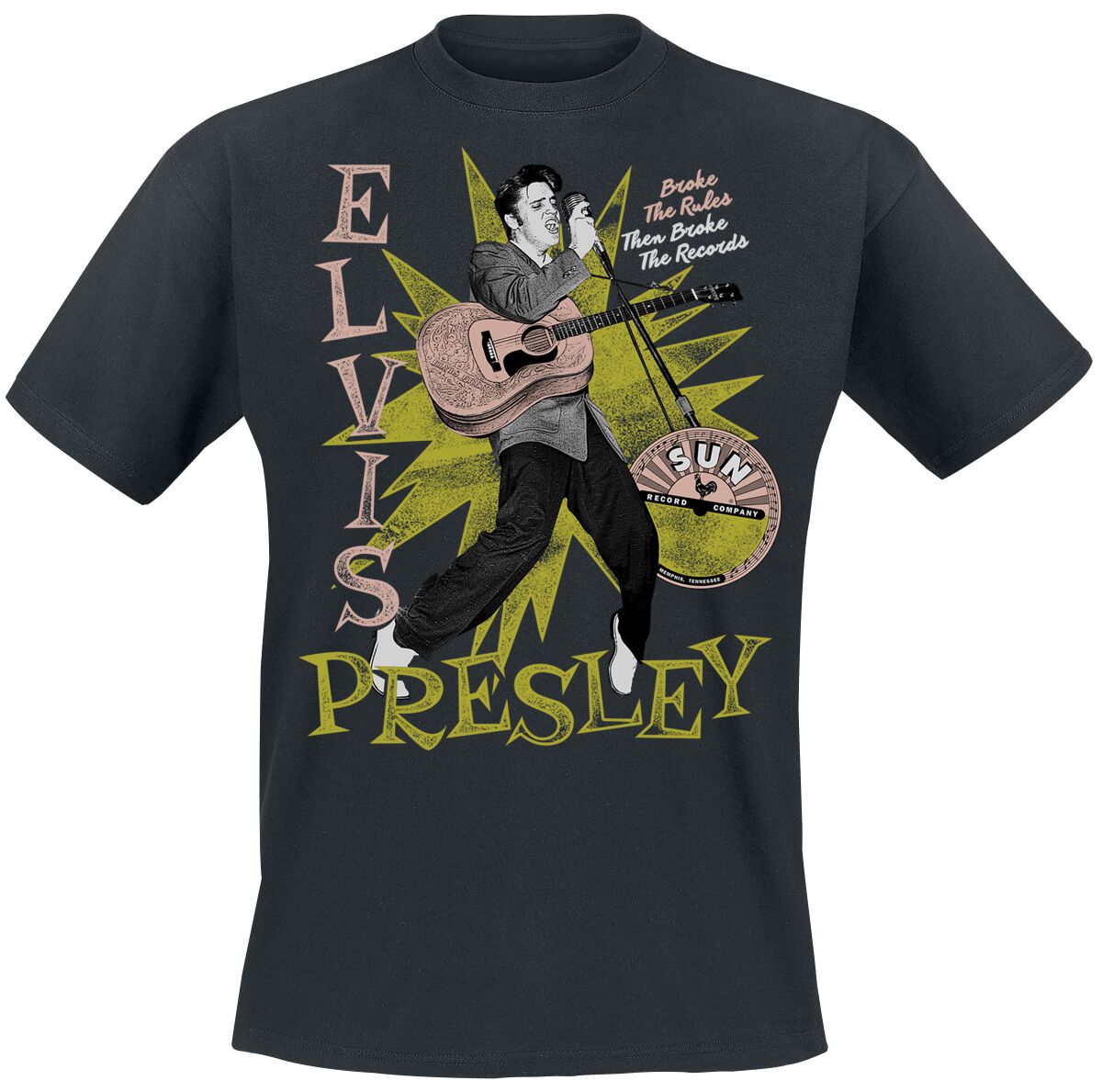T-Shirt Manches courtes  de Elvis Presley - Broke The Rules - S à 3XL - pour Homme - noir - Elvis Presley