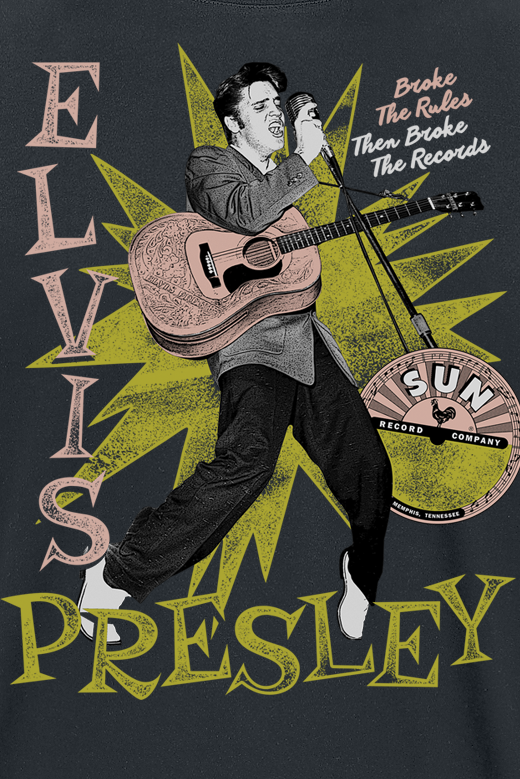T-Shirt Manches courtes  de Elvis Presley - Broke The Rules - S à 3XL - pour Homme - noir - Elvis Presley - View 2