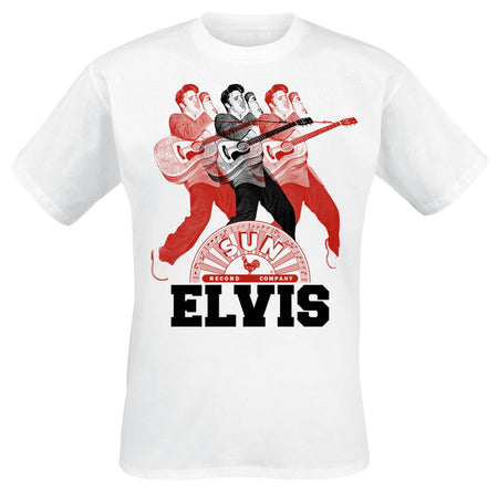T-Shirt Manches courtes  de Elvis Presley - Live Repeat - S à 3XL - pour Homme - blanc - Elvis Presley