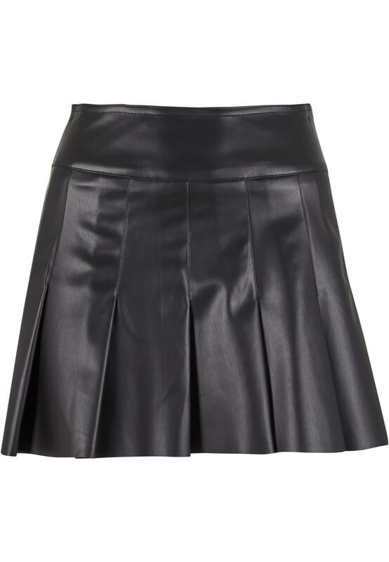 Jupe courte  de Urban Classics - Jupe Plissée Simili-cuir - XS à XL - pour Femme - noir - Urban Classics