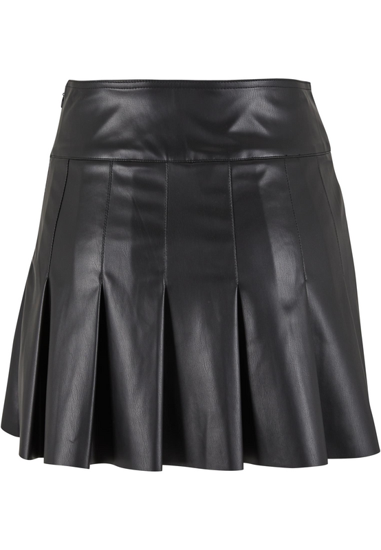 Jupe courte  de Urban Classics - Jupe Plissée Simili-cuir - XS à XL - pour Femme - noir - Urban Classics - View 2