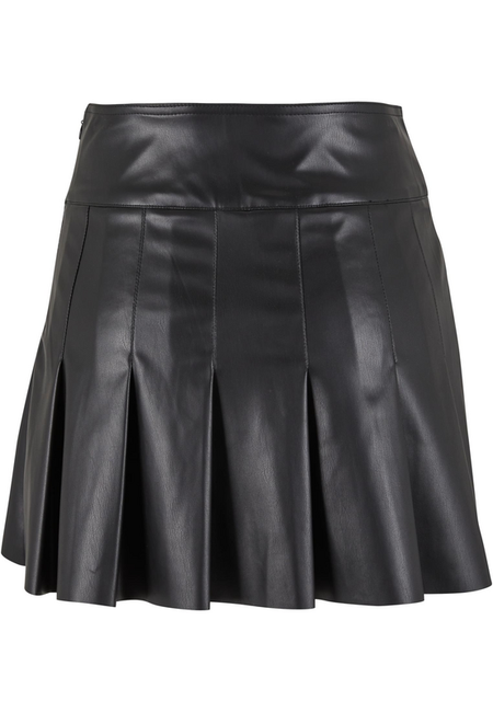 Jupe courte  de Urban Classics - Jupe Plissée Simili-cuir - XS à XL - pour Femme - noir - Urban Classics - View 2