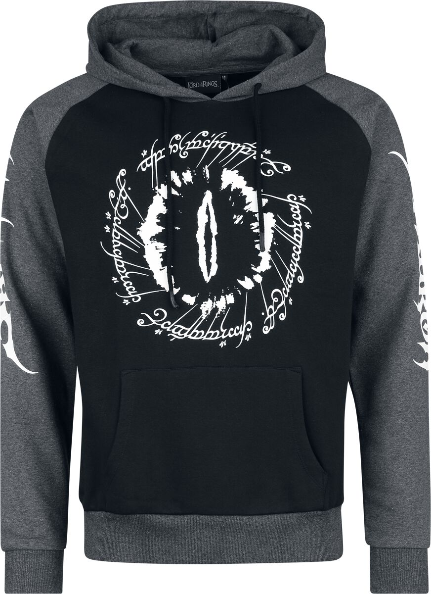 Sweat-shirt à capuche  de Le Seigneur Des Anneaux - Sauron Eye - S à XXL - pour Homme - noir/gris - Le Seigneur Des Anneaux