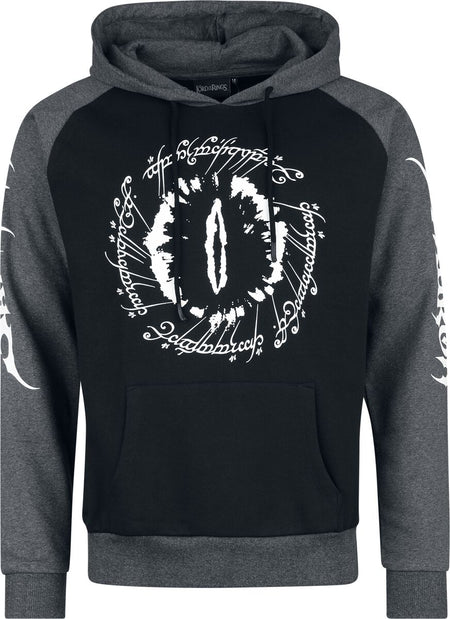 Sweat-shirt à capuche  de Le Seigneur Des Anneaux - Sauron Eye - S à XXL - pour Homme - noir/gris - Le Seigneur Des Anneaux