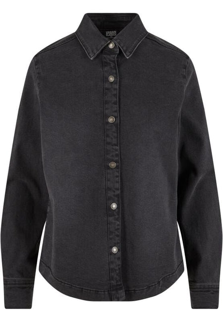 Chemise manches longues  de Urban Classics - Ladies Denim Shirt - XS à XL - pour Femme - noir - Urban Classics