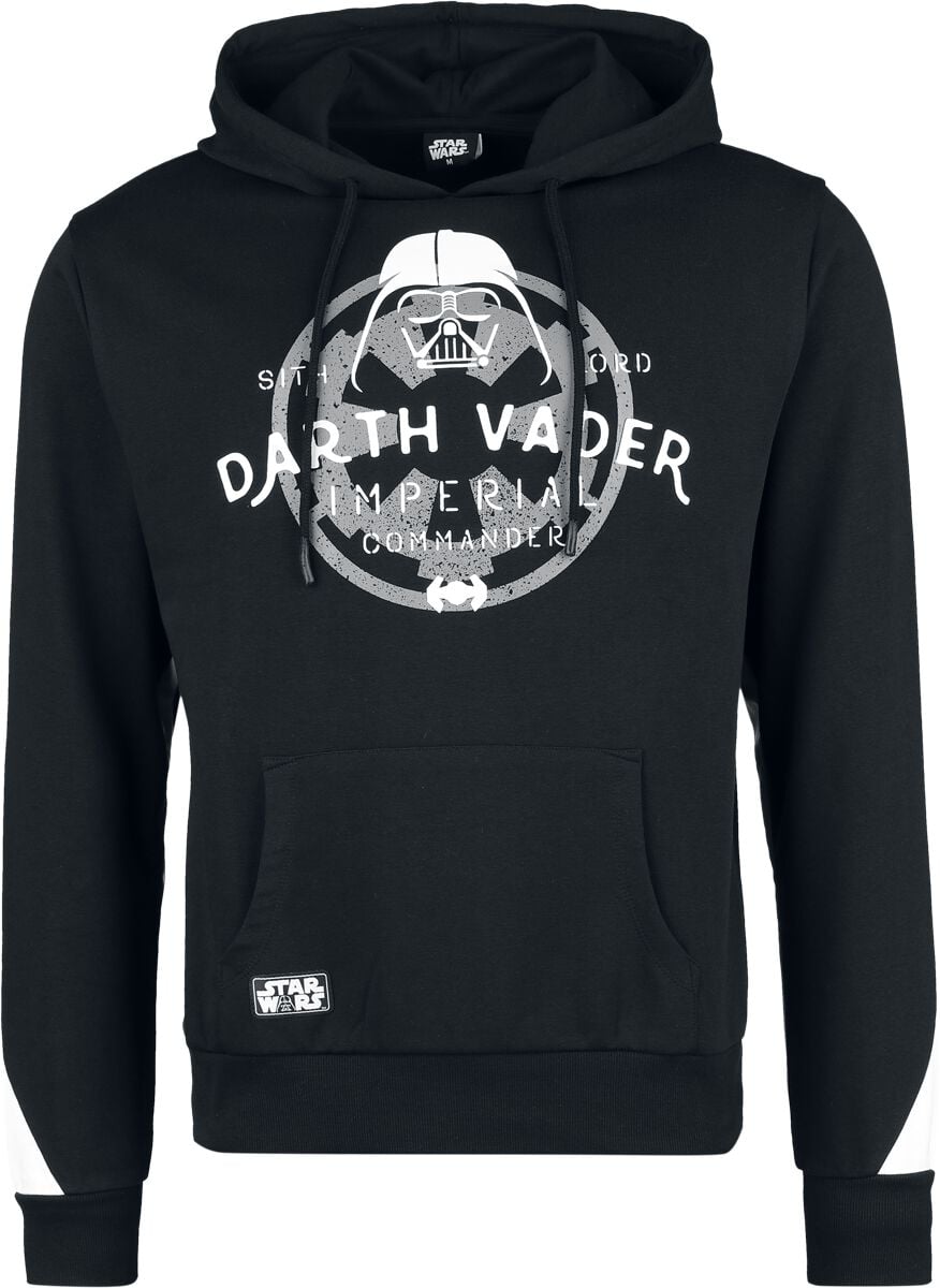 Sweat-shirt à capuche Disney de Star Wars - Darth Vader - Imperial Commander - S à XL - pour Homme - noir/blanc - Star Wars