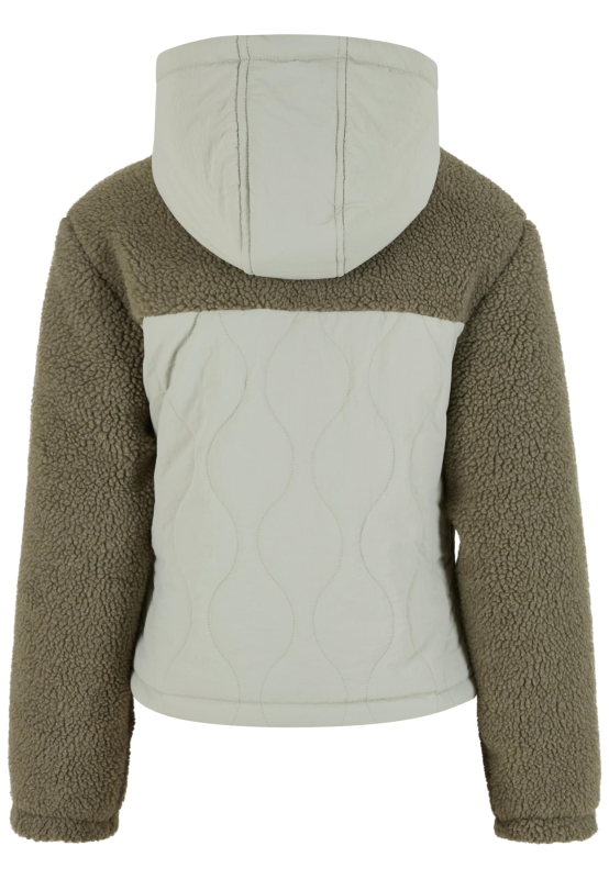 Veste mi-saison  de Urban Classics - Ladies Sherpa Crinkle Nylon Mix Jacket - XS à S - pour Femme - vert - Urban Classics - View 2