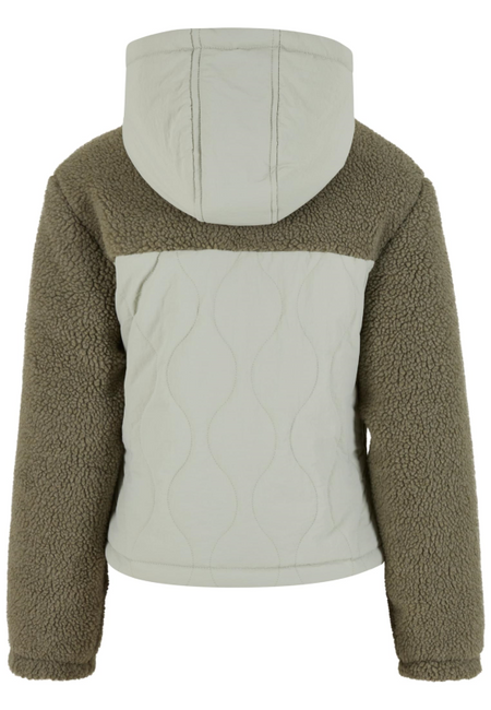 Veste mi-saison  de Urban Classics - Ladies Sherpa Crinkle Nylon Mix Jacket - XS à S - pour Femme - vert - Urban Classics - View 2