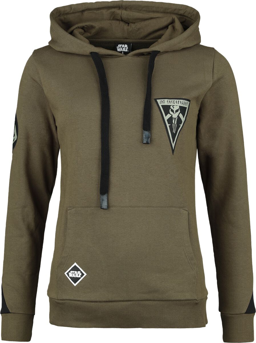 Sweat-shirt à capuche Disney de Star Wars - The Mandalorian - Bounty Hunter - S à XXL - pour Femme - vert/noir - Star Wars