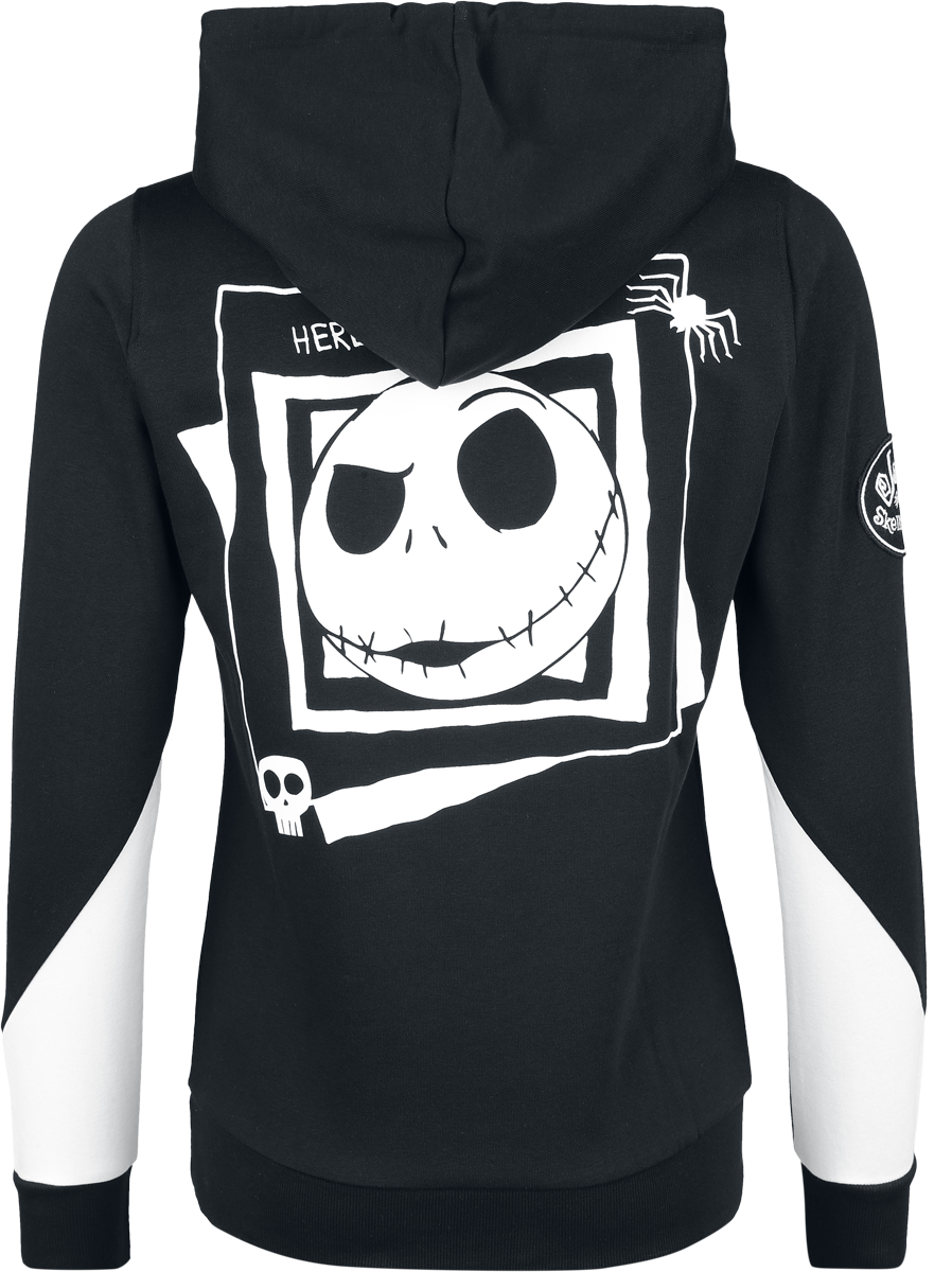 Sweat-shirt à capuche Disney de L'Étrange Noël De Monsieur Jack - Here Comes Jack - S à XXL - pour Femme - noir/blanc - L'Étrange Noël De Monsieur Jack - View 2