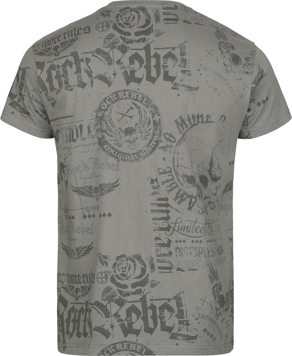 T-Shirt Manches courtes  de Rock Rebel by EMP - M à XXL - pour Homme - gris - Rock Rebel by EMP - View 2
