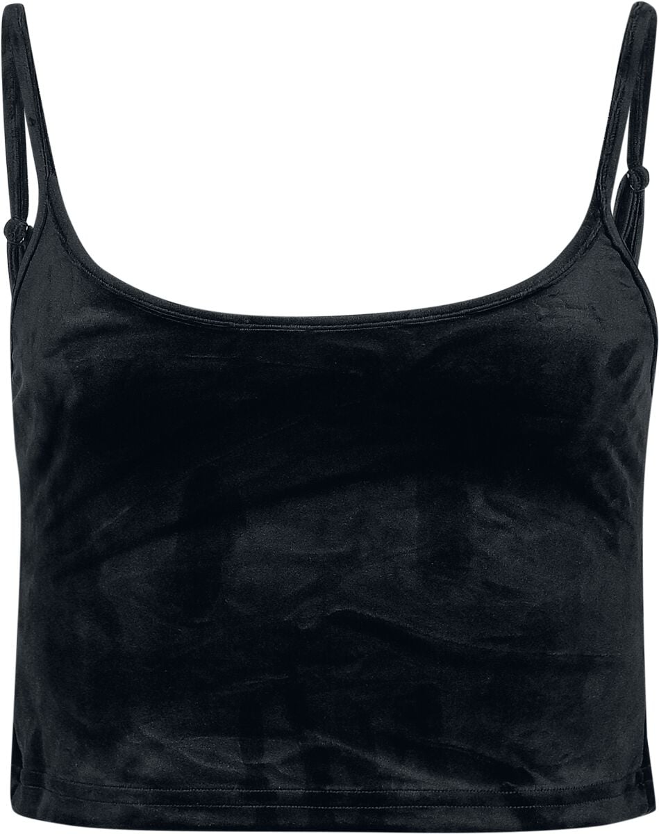 Top  de Urban Classics - Crop Top Velours - XS à 5XL - pour Femme - noir - Urban Classics