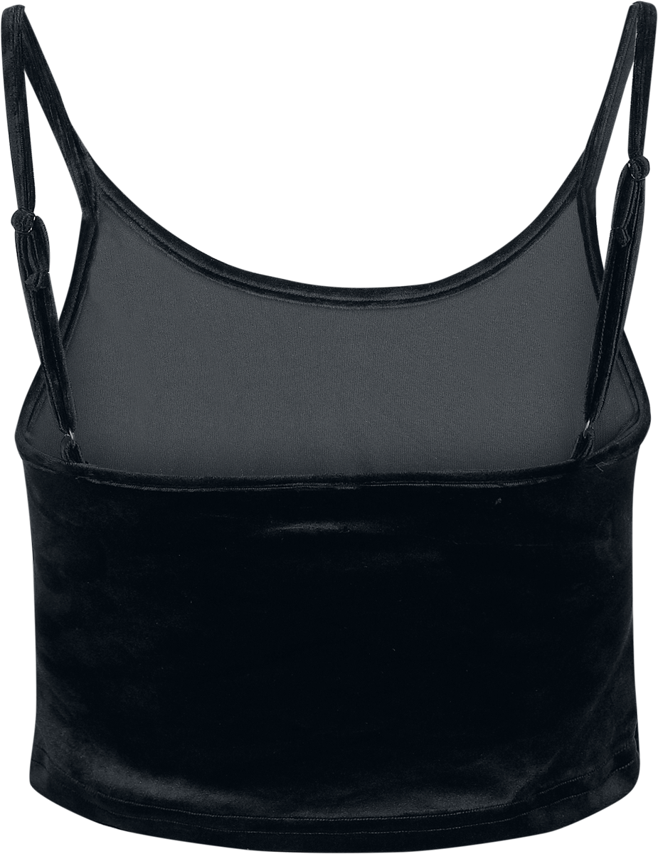Top  de Urban Classics - Crop Top Velours - XS à 5XL - pour Femme - noir - Urban Classics - View 2