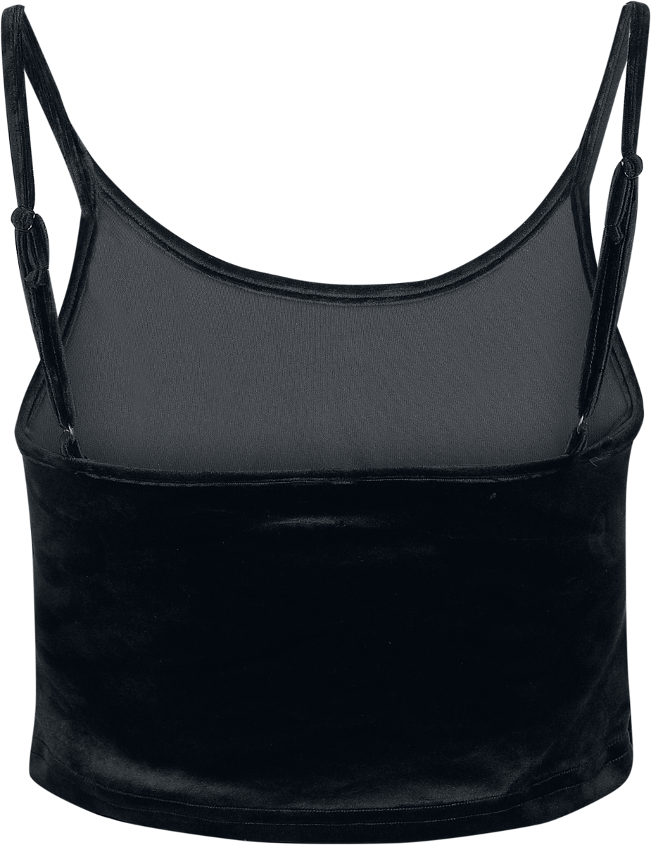Top  de Urban Classics - Crop Top Velours - XS à 5XL - pour Femme - noir - Urban Classics - View 2