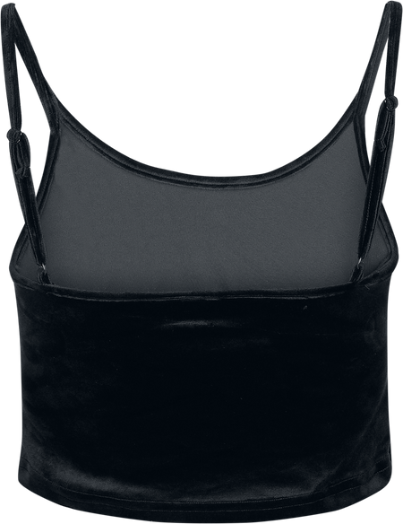 Top  de Urban Classics - Crop Top Velours - XS à 5XL - pour Femme - noir - Urban Classics - View 2