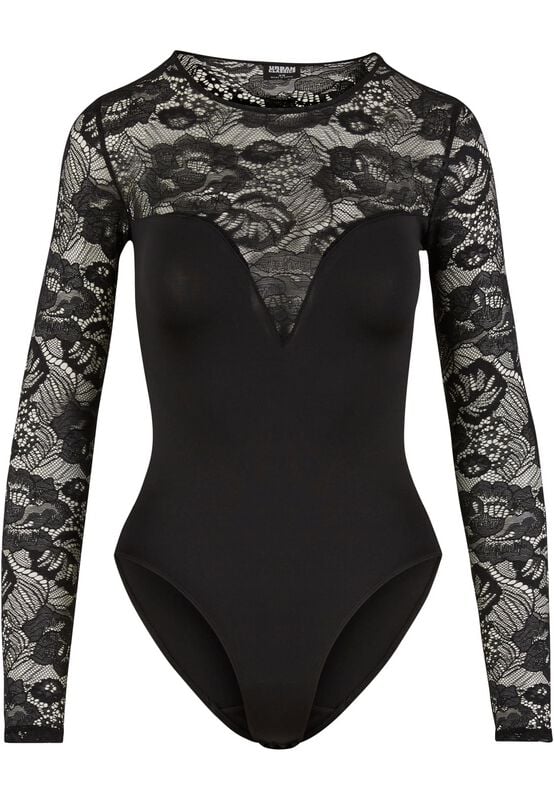 Body  de Urban Classics - Body Dentelle - XS à S - pour Femme - noir - Urban Classics
