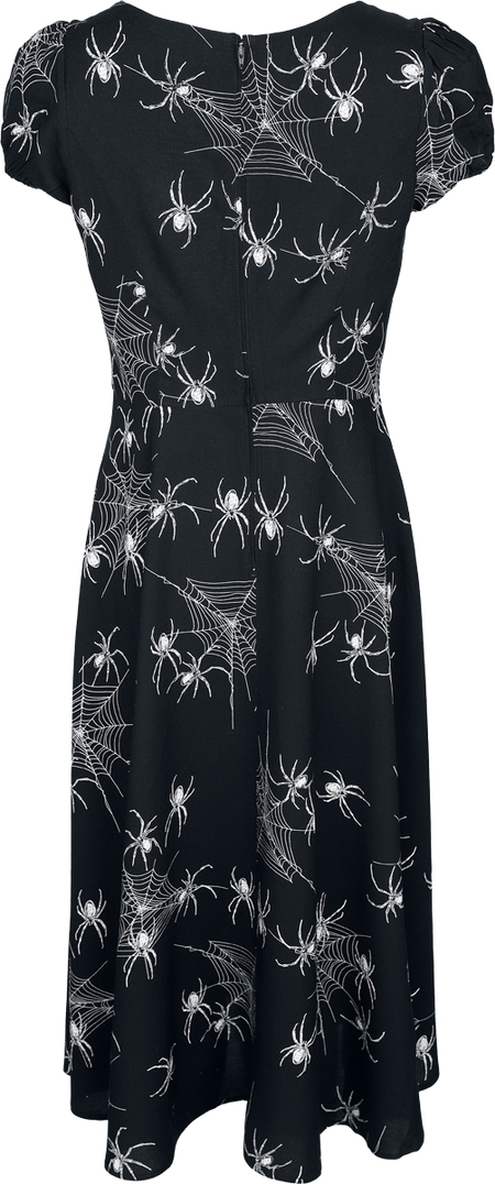 Robe mi-longue  de Hell Bunny - Grungy Spider Dress - S à XXL - pour Femme - noir/blanc - hell bunny - View 2
