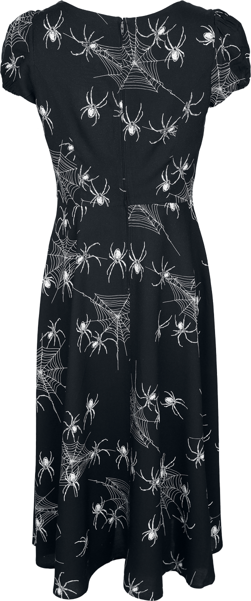 Robe mi-longue  de Hell Bunny - Grungy Spider Dress - S à XXL - pour Femme - noir/blanc - hell bunny - View 2