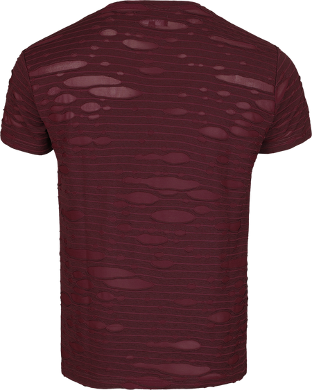 T-Shirt Manches courtes  de Gothicana by EMP - T-Shirt En Mesh Avec Effet Destroy - M à XXL - pour Homme - bordeaux - Gothicana by EMP - View 2
