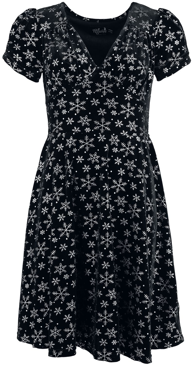 Robe mi-longue Rockabilly de Hell Bunny - Eve Dress - XS à 3XL - pour Femme - noir/blanc - hell bunny