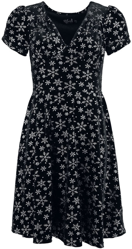 Robe mi-longue Rockabilly de Hell Bunny - Eve Dress - XS à 3XL - pour Femme - noir/blanc - hell bunny