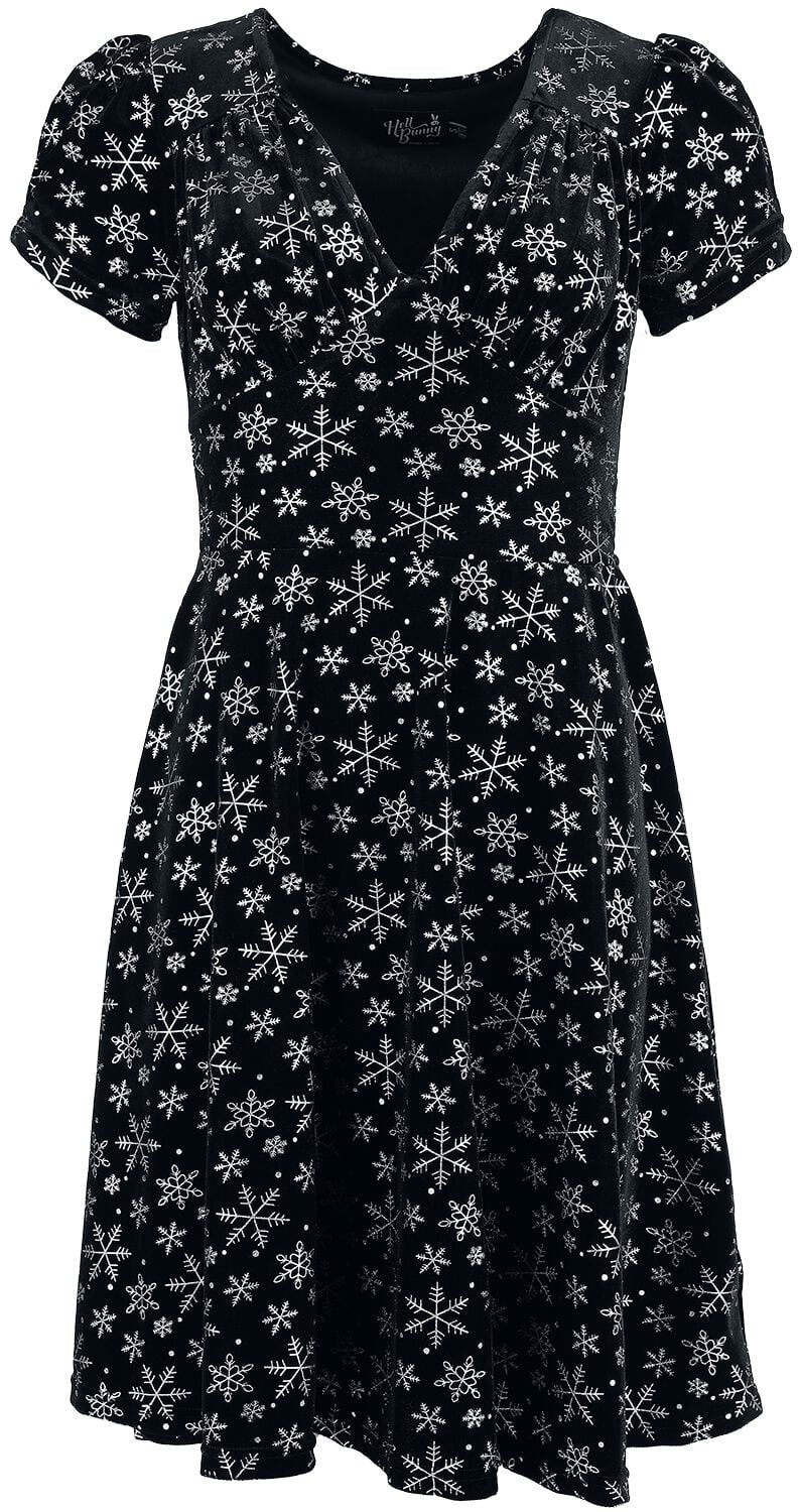Robe mi-longue Rockabilly de Hell Bunny - Eve Dress - XS à 3XL - pour Femme - noir/blanc - hell bunny