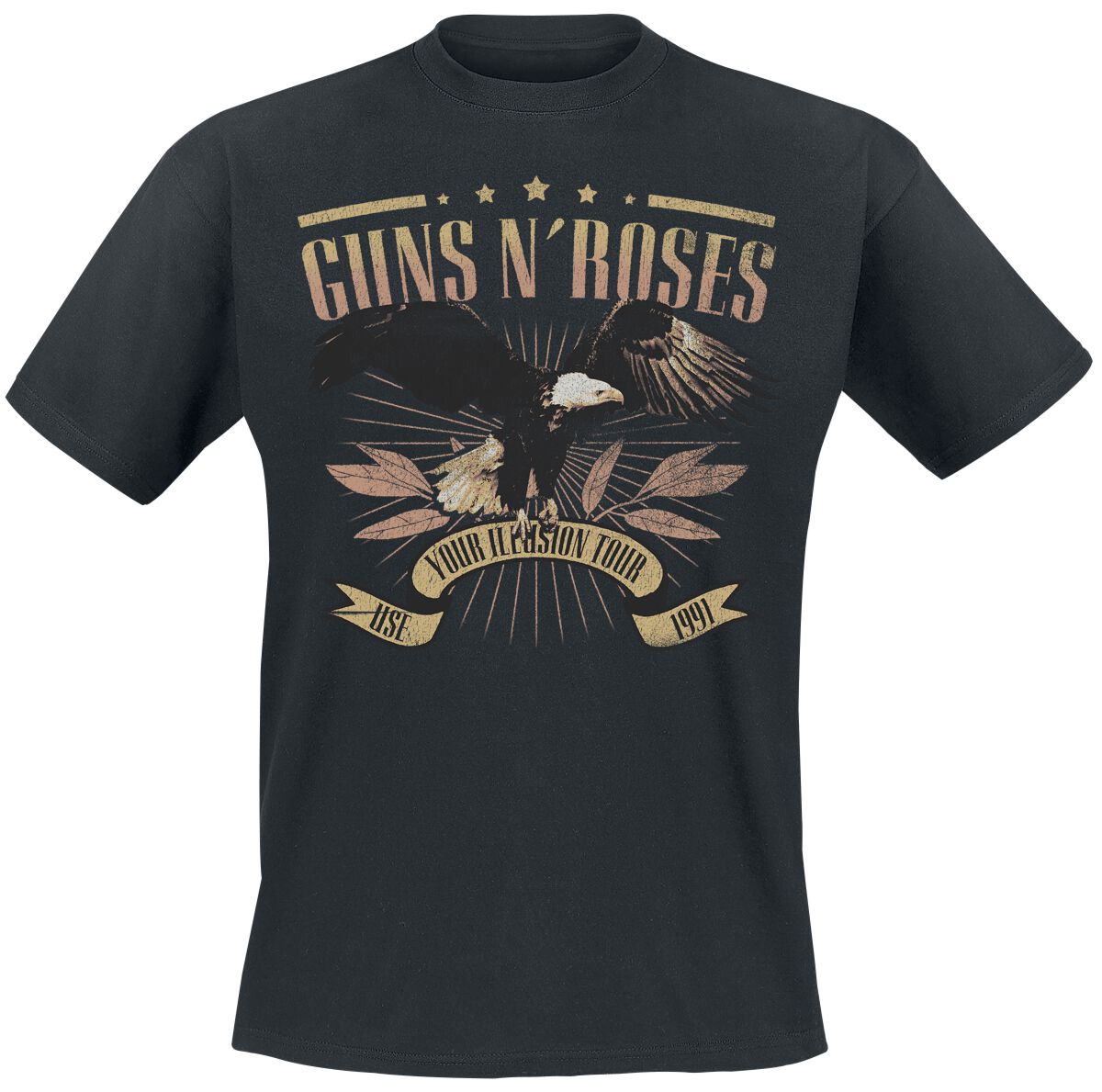 T-Shirt Manches courtes  de Guns N' Roses - Use Your Illusion Tour 1991 - S à 3XL - pour Homme - noir - Guns N' Roses