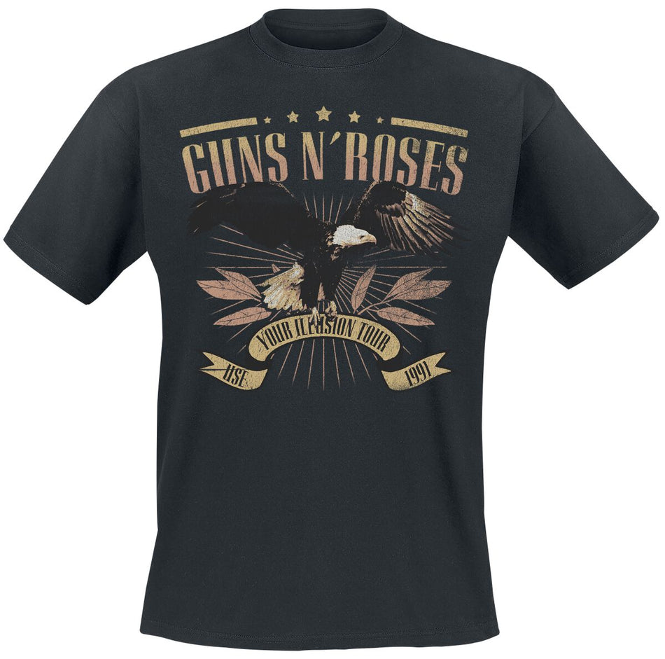 T-Shirt Manches courtes  de Guns N' Roses - Use Your Illusion Tour 1991 - S à 3XL - pour Homme - noir - Guns N' Roses