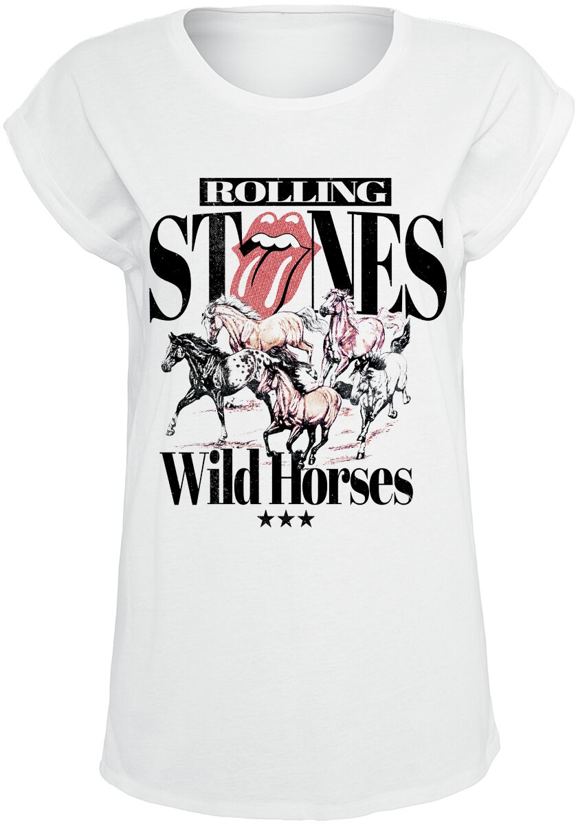 T-Shirt Manches courtes  de The Rolling Stones - Wild Horses - L à XL - pour Femme - blanc - The Rolling Stones