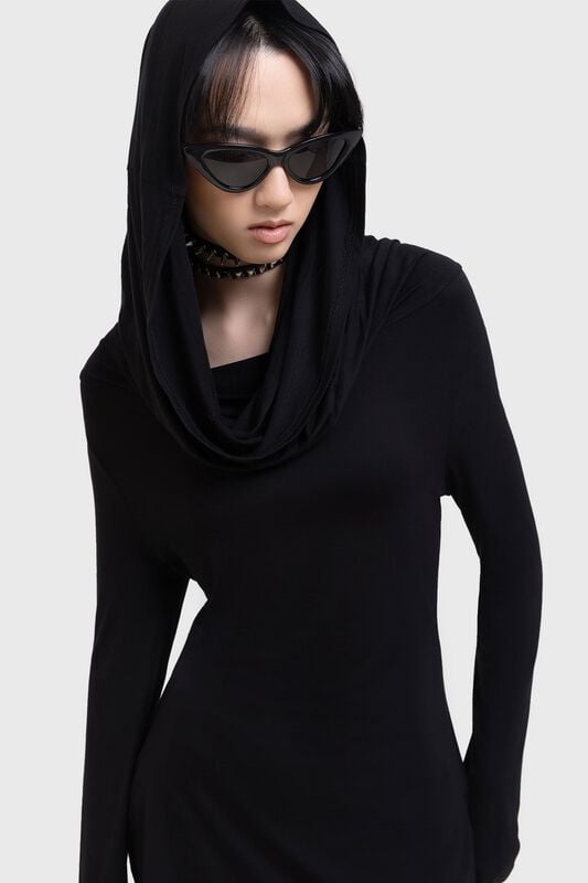 Sweat-shirt à capuche Gothic de KIHILIST by KILLSTAR - Infinitum Top - XS à 4XL - pour Femme - noir - KIHILIST by KILLSTAR