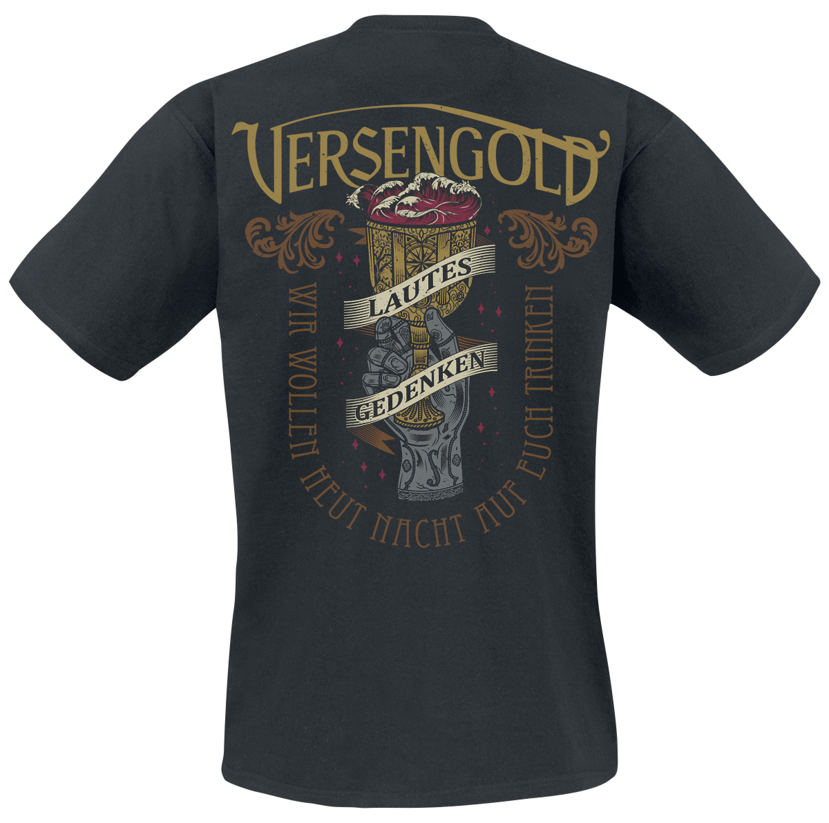 T-Shirt Manches courtes  de Versengold - Lautes Gedenken Kelch - S à XXL - pour Homme - noir - Versengold - View 2