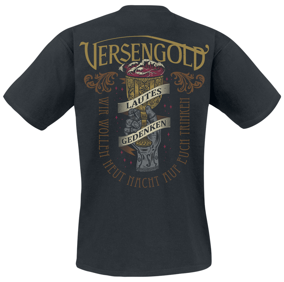 T-Shirt Manches courtes  de Versengold - Lautes Gedenken Kelch - S à XXL - pour Homme - noir - Versengold - View 2