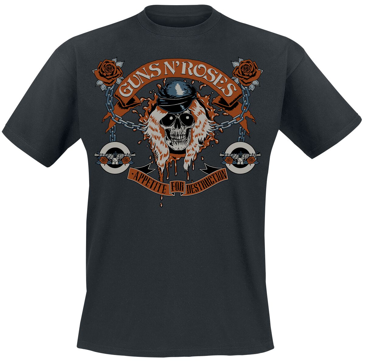 T-Shirt Manches courtes  de Guns N' Roses - Roses N Chains - S à 3XL - pour Homme - noir - Guns N' Roses