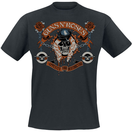 T-Shirt Manches courtes  de Guns N' Roses - Roses N Chains - S à 3XL - pour Homme - noir - Guns N' Roses