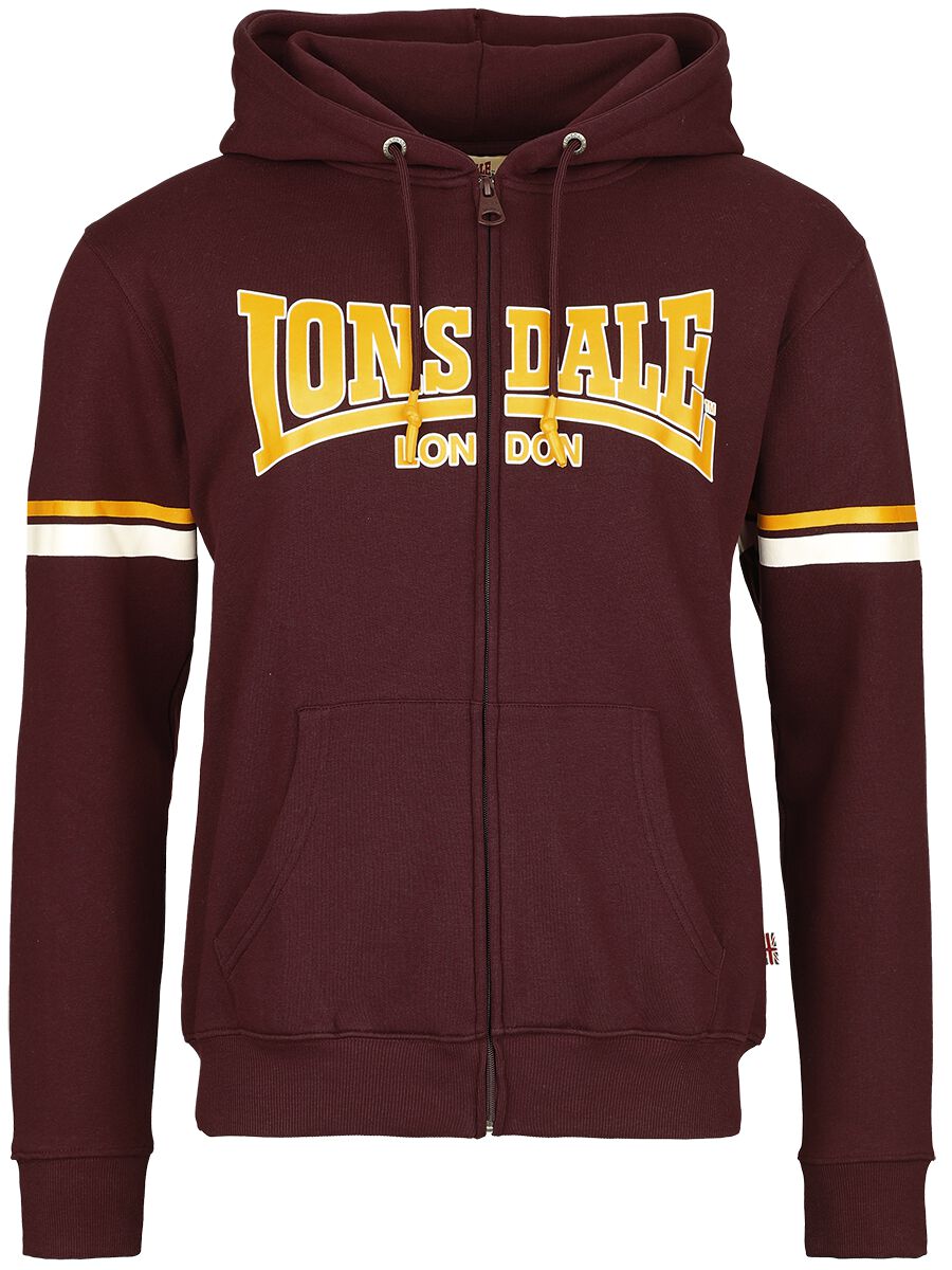 Sweat-shirt zippé à capuche  de Lonsdale London - Darfield - S à 3XL - pour Homme - rouge - Lonsdale London