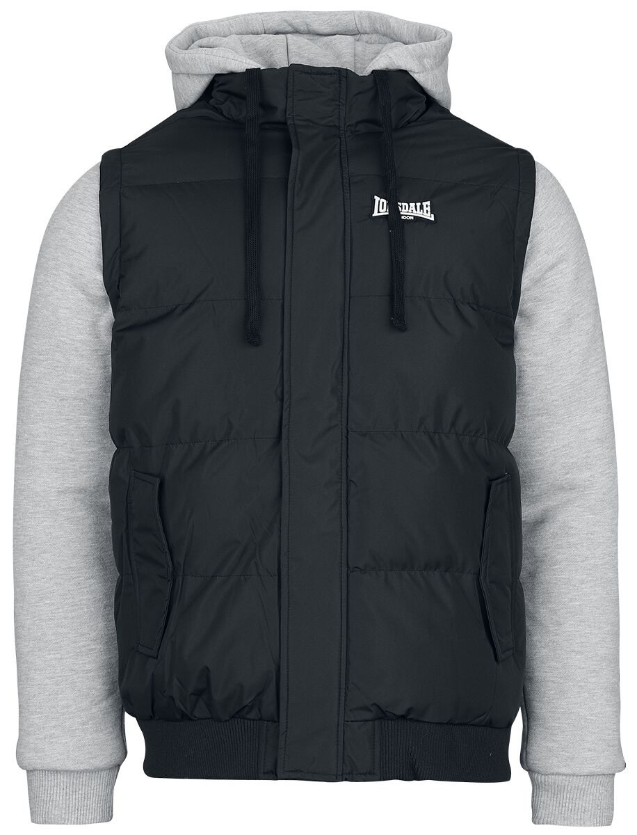 Veste Varsity  de Lonsdale London - Dowpot - S à 3XL - pour Homme - chiné noir/gris - Lonsdale London