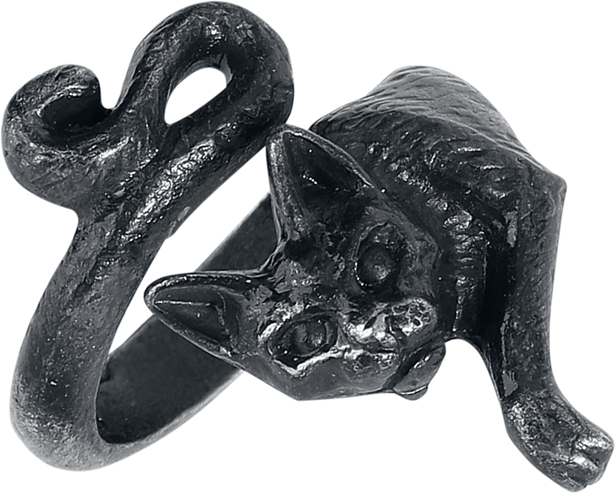 Bague Gothic de Alchemy Gothic - Le Chat Noir Ring - pour Femme - noir - Alchemy Gothic - View 2