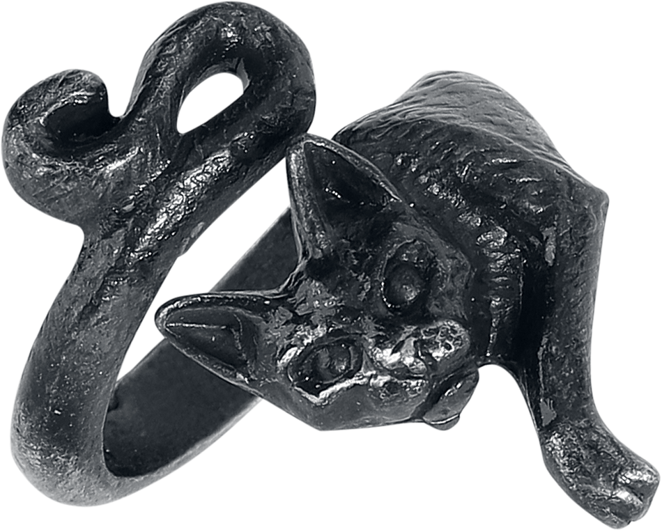 Bague Gothic de Alchemy Gothic - Le Chat Noir Ring - pour Femme - noir - Alchemy Gothic - View 2