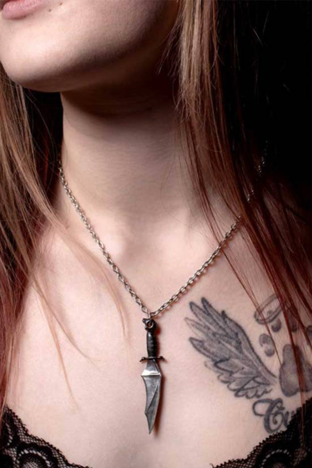 Collier Gothic de Alchemy Gothic - Vampyre Knife Pendant - pour Unisexe - couleur argent - Alchemy Gothic - View 2
