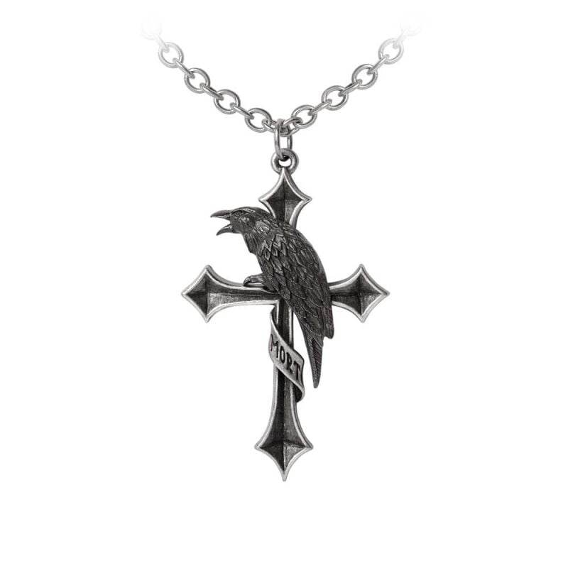 Collier Gothic de Alchemy Gothic - Crux Corvis Pendant - pour Unisexe - couleur argent - Alchemy Gothic