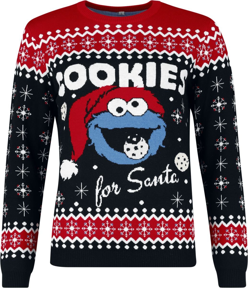 Pull de Noël  de Sesame Street - Krümelmonster - Cookies - S à XXL - pour Femme - multicolore - Sesame Street