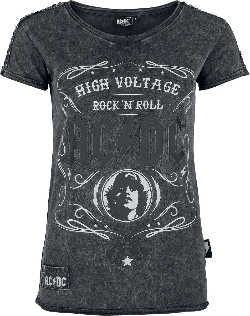 T-Shirt Manches courtes  de AC/DC - EMP Signature Collection - S à 3XL - pour Femme - gris - AC/DC