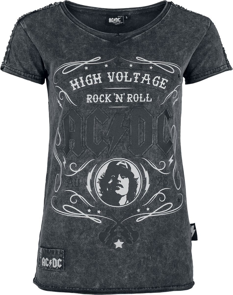 T-Shirt Manches courtes  de AC/DC - EMP Signature Collection - S à 3XL - pour Femme - gris - AC/DC