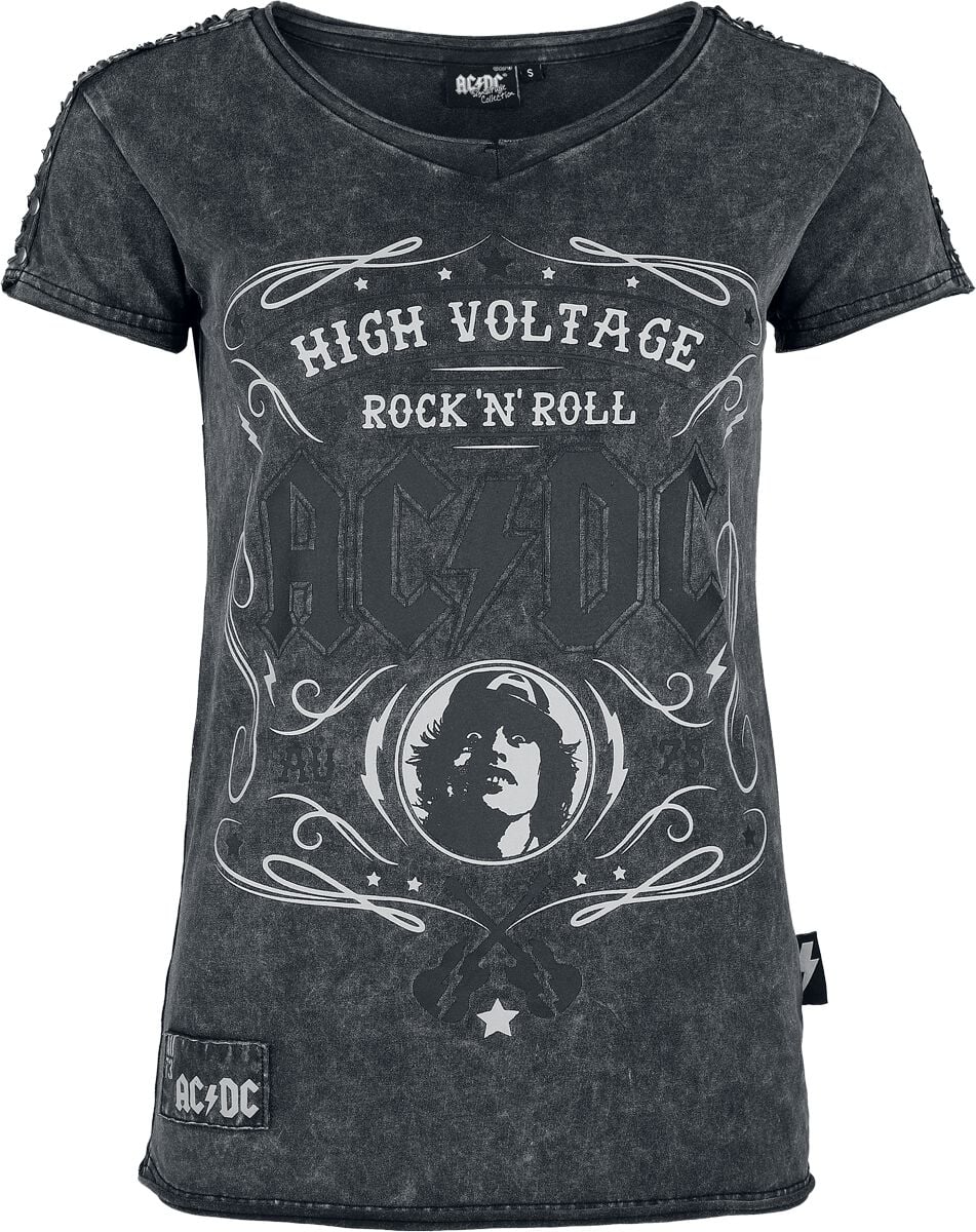 T-Shirt Manches courtes  de AC/DC - EMP Signature Collection - S à M - pour Femme - gris - AC/DC